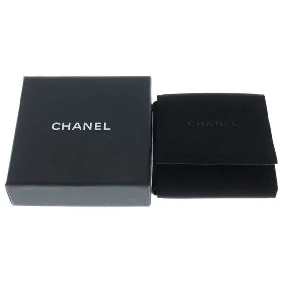 Chanel CC Logo Faux Pearl Brooch Black Gold